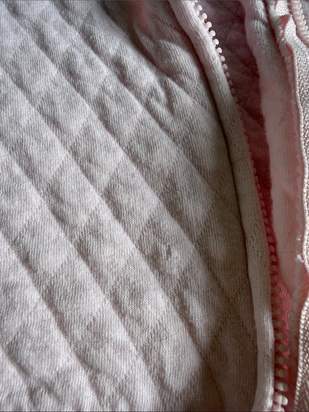 Baby Pink Quilted Hoodie with Ruffle Shoulders